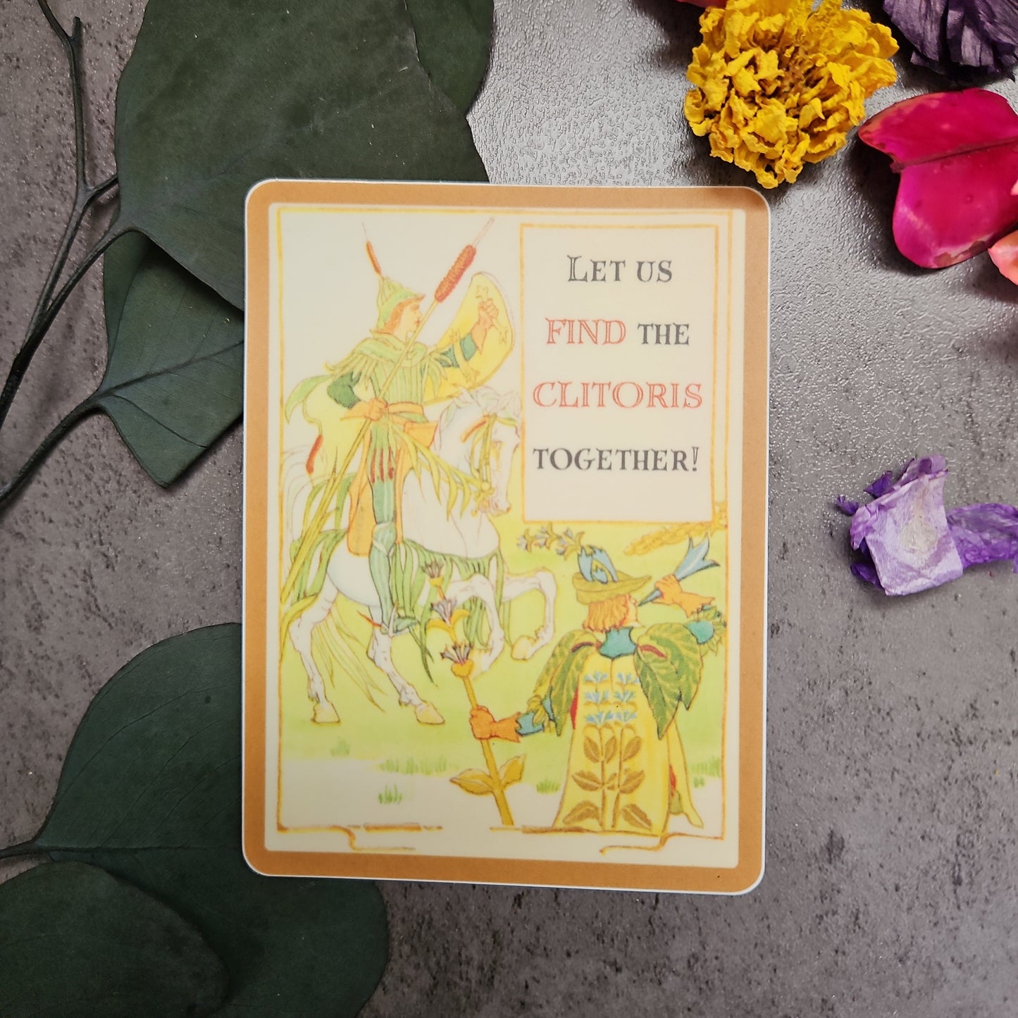 "Let us find the clitoris together!" Sticker