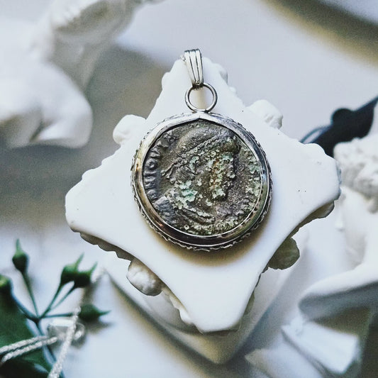 "When in Rome": Ancient Roman Coin Necklace (Jovian/Wreath)